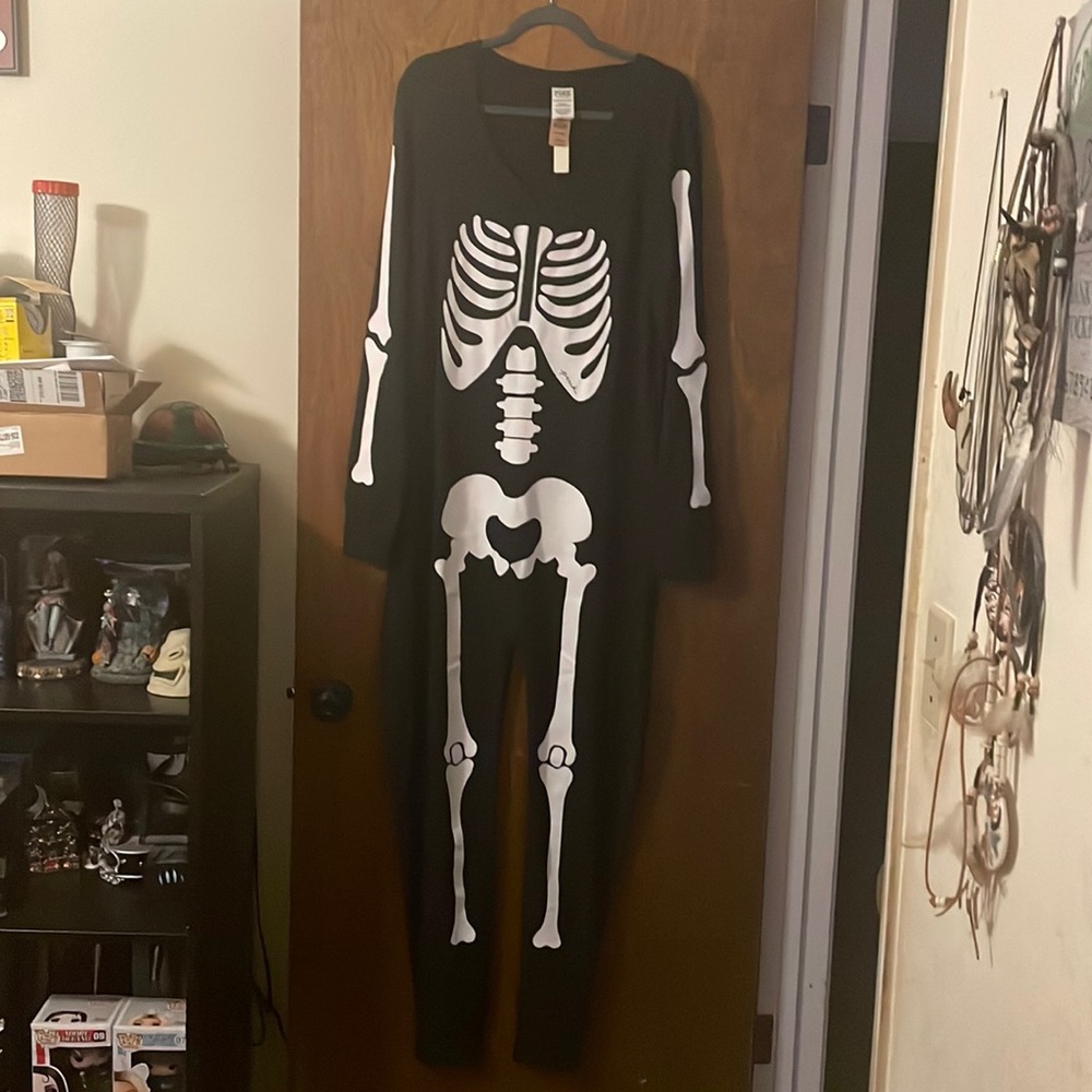 New Victoria secret skeleton thermal onesie